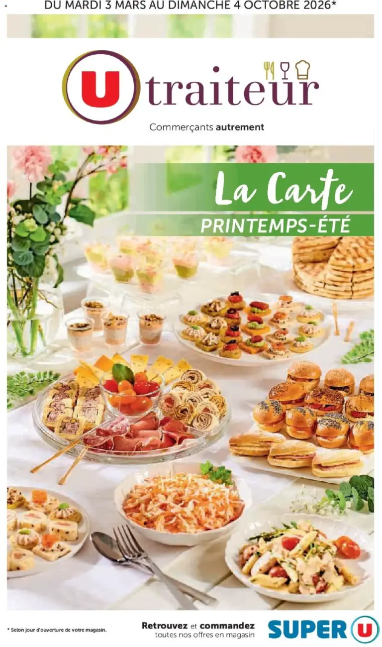 Super U La carte Printemps Été à partir du 03/03/2026