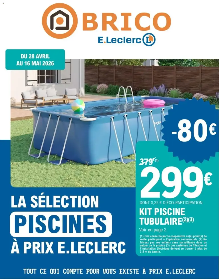 Brico E.Leclerc Piscines à partir du 28/04/2026