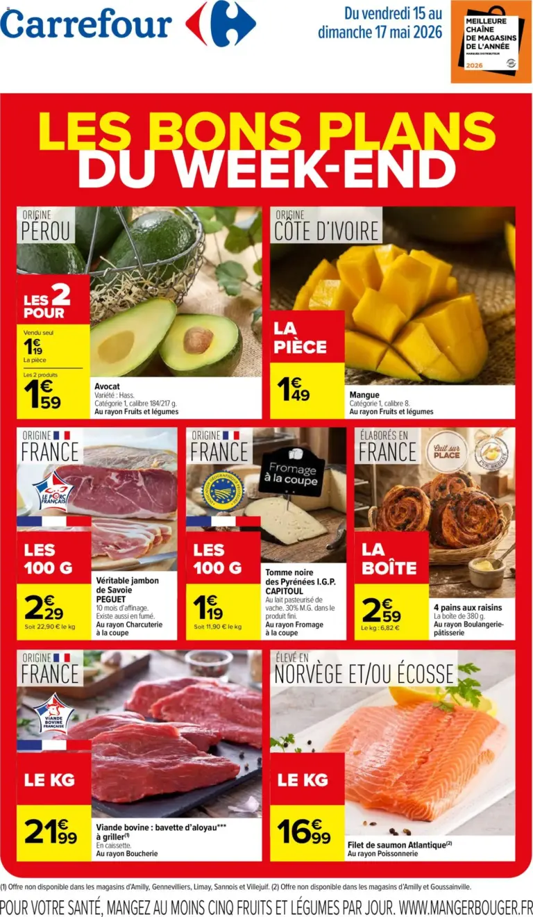Carrefour plans du week end à partir du 15/05/2026