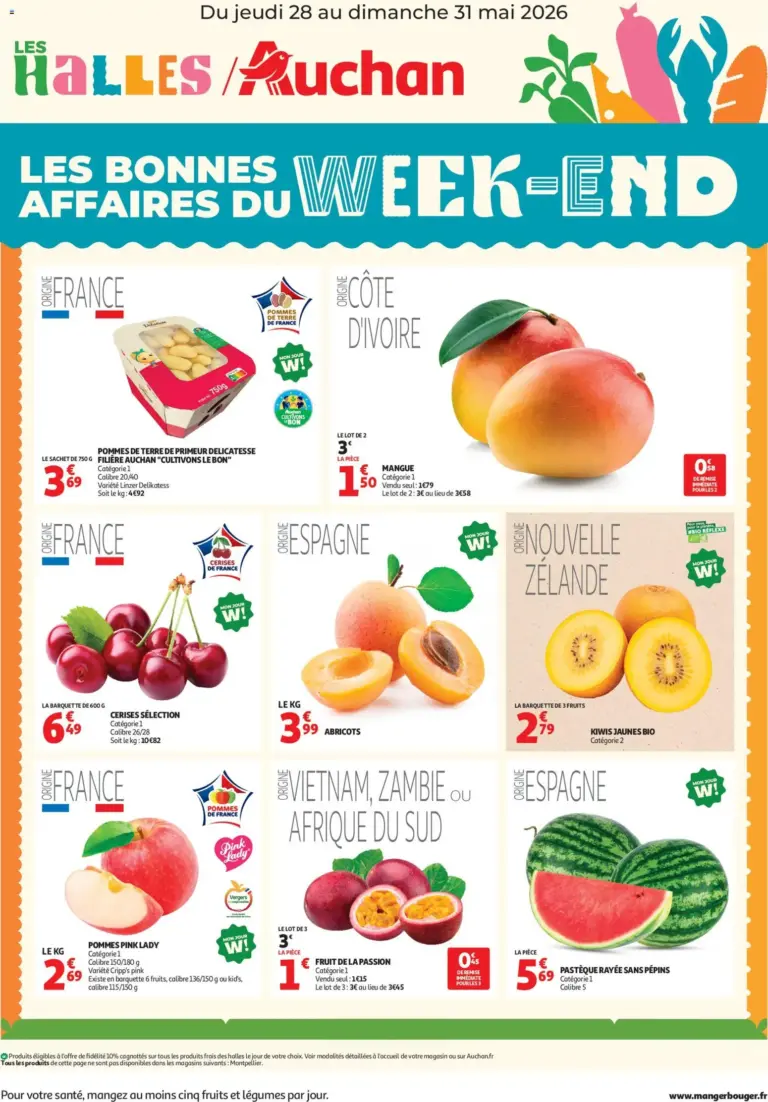 Auchan les bons plans du week end dans votre hyper à partir du 28/05/2026