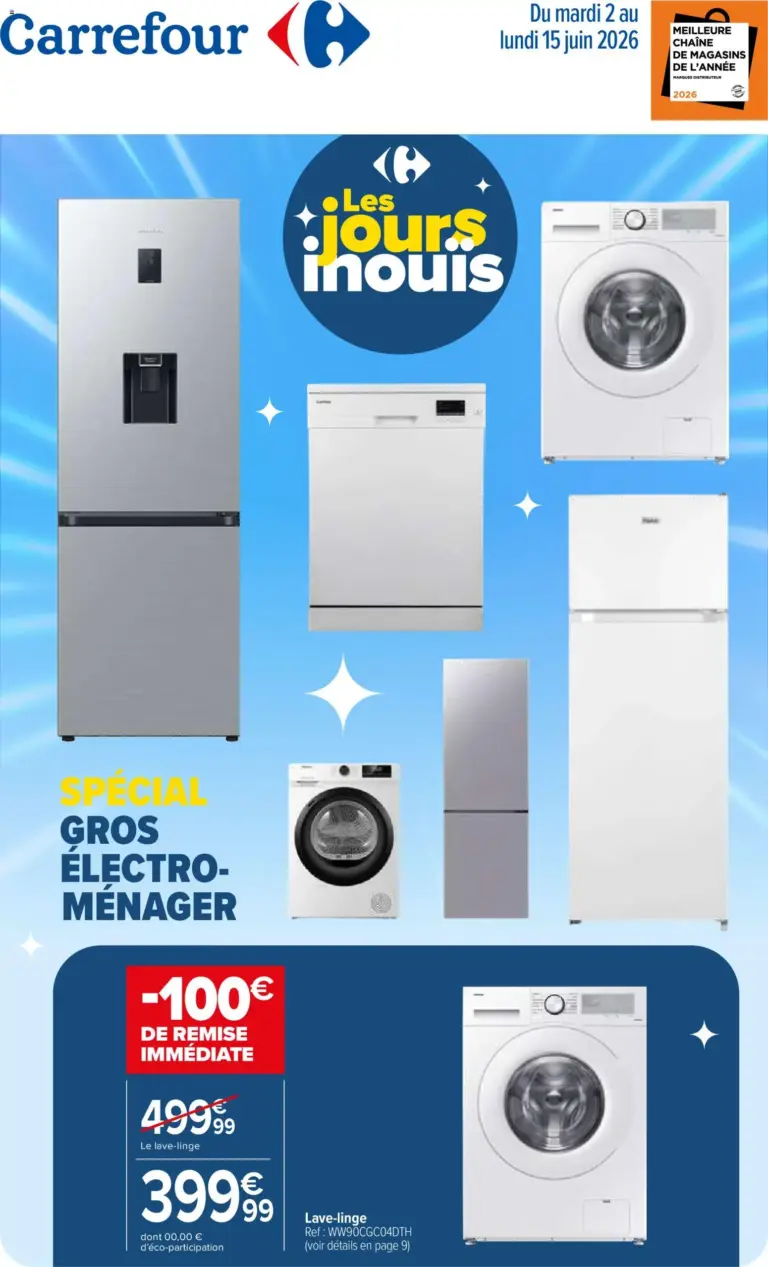 Carrefour Spécial gros électro ménager à partir du 02/06/2026