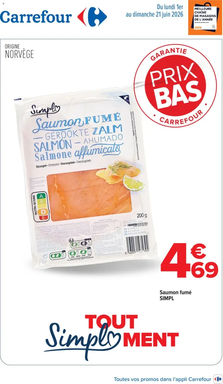 Carrefour Tout simplement à partir du 01/06/2026