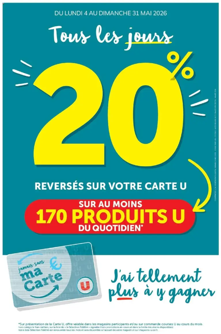 Super U Ma sélection Carte U mai à partir du 04/05/2026