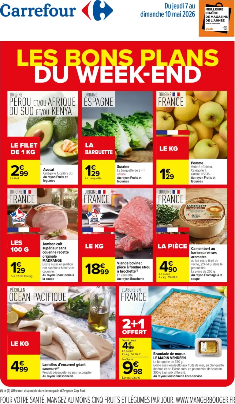 Carrefour les bons plans du week end à partir du 07/05/2026