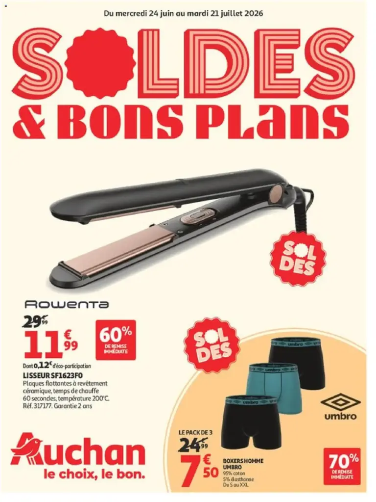 Auchan Soldes d'été à partir du 24/06/2026