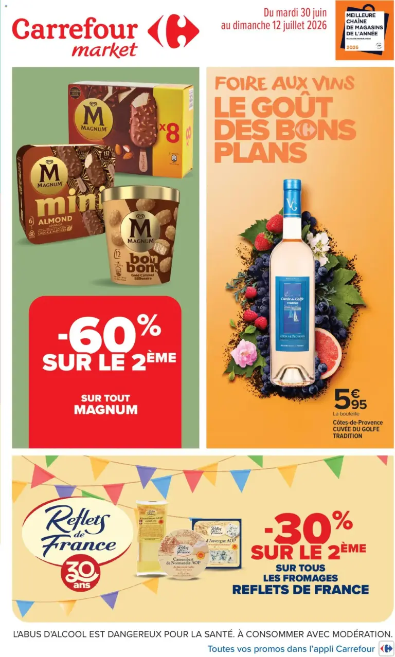 Carrefour Market Foire aux vins à partir du 30/06/2026
