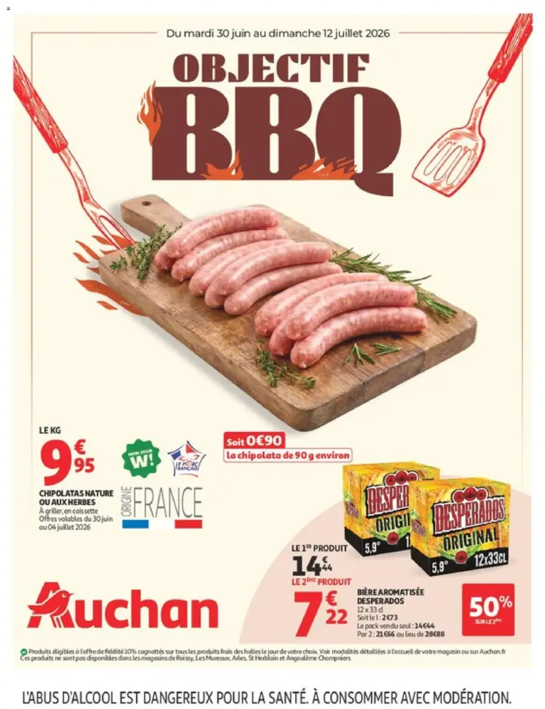 Auchan Barbecue, promos hypers à partir du 30/06/2026
