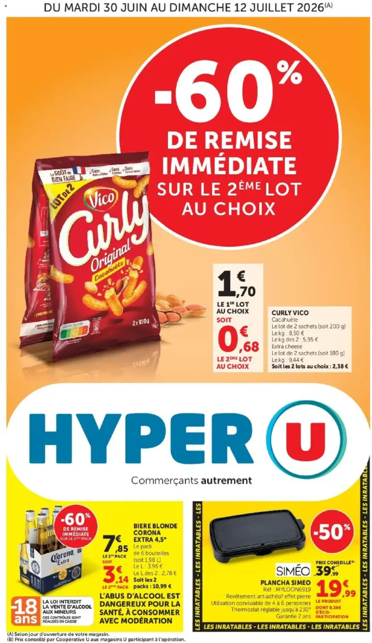 Hyper U Les prix bas de la semaine à partir du 30/06/2026