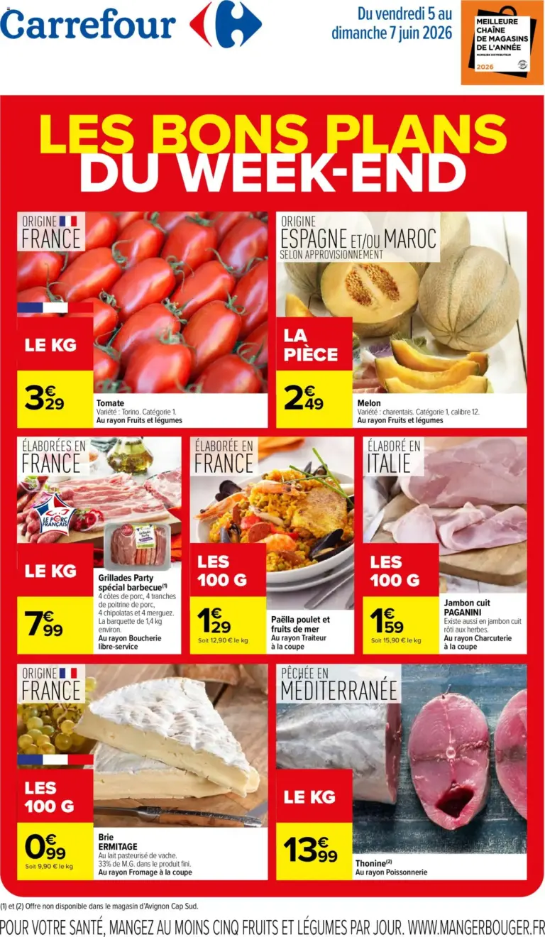 Carrefour les bons plans du week end à partir du 05/06/2026