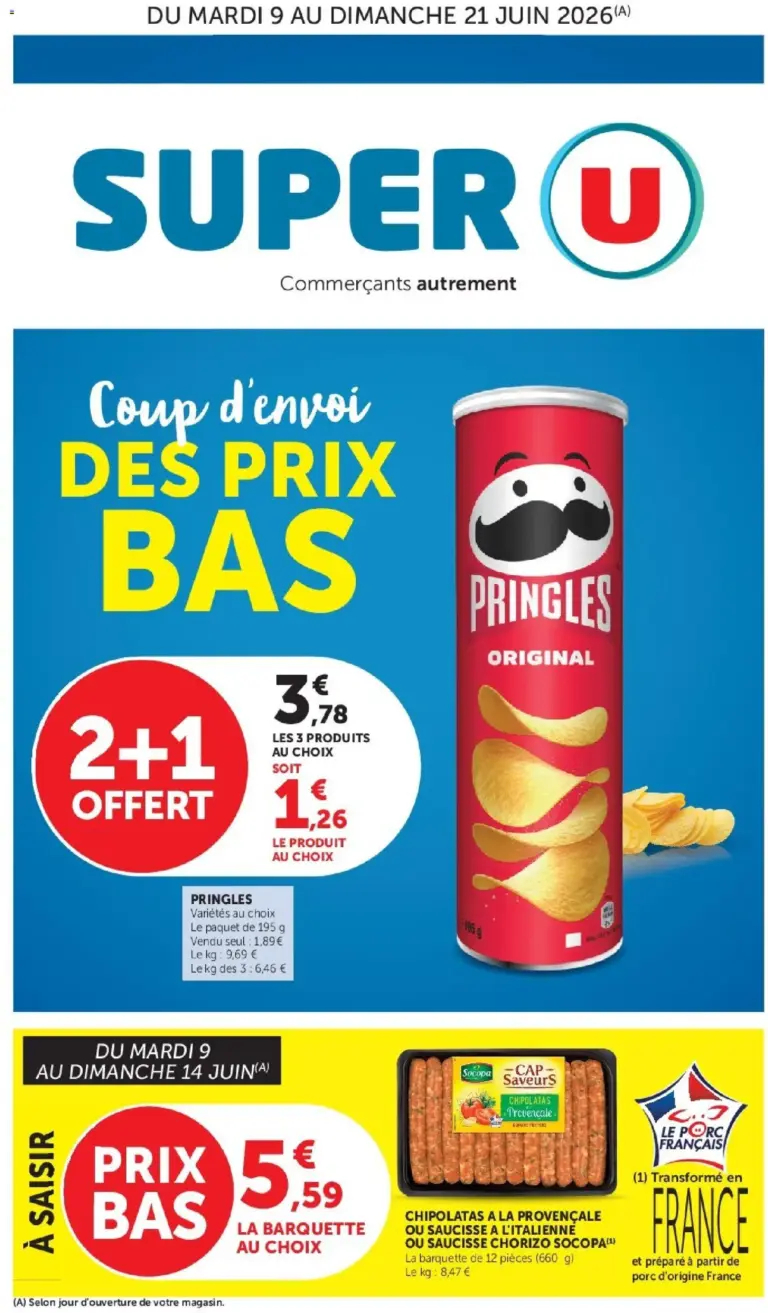 Super U Les prix bas de la semaine à partir du 09/06/2026