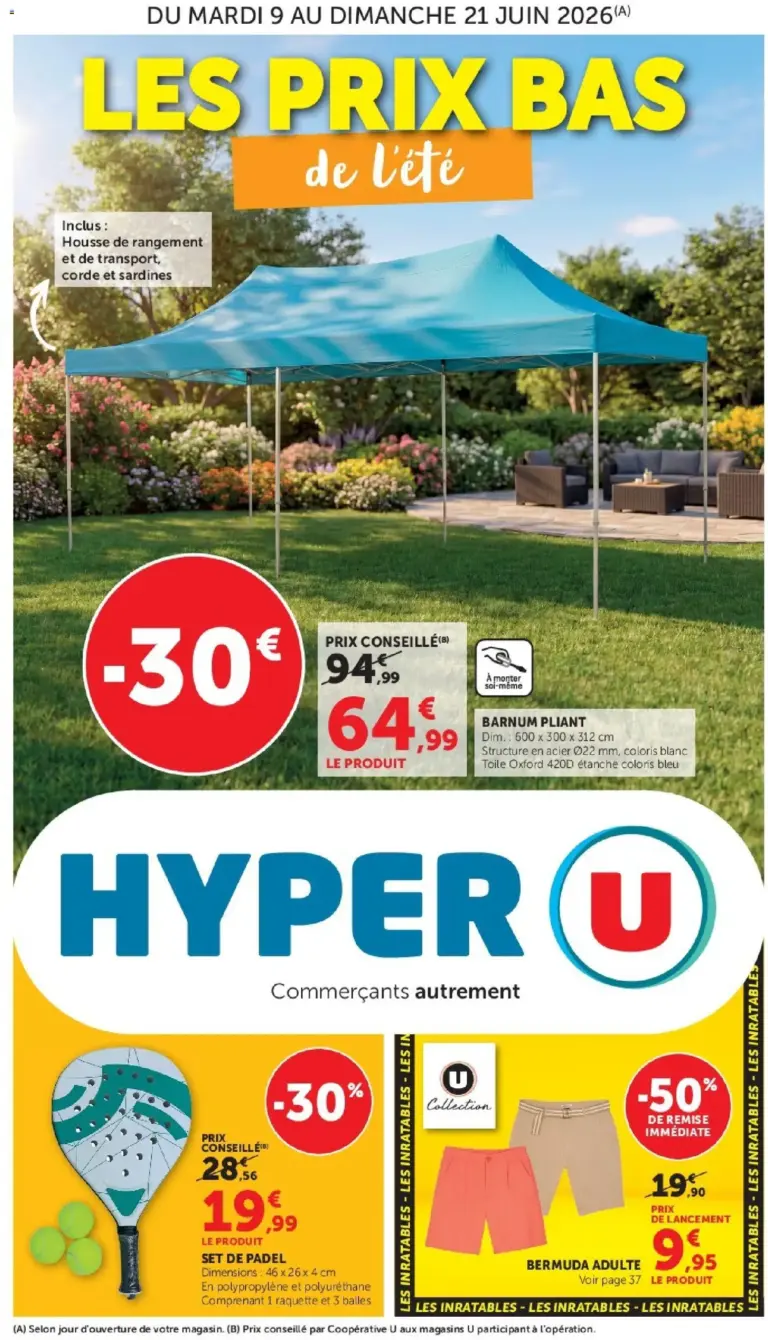 Hyper U L'été à prix bas à partir du 09/06/2026