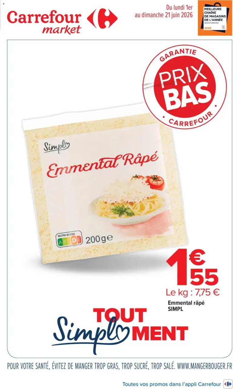 Carrefour Market Garantie prix bas tout simpl'ment