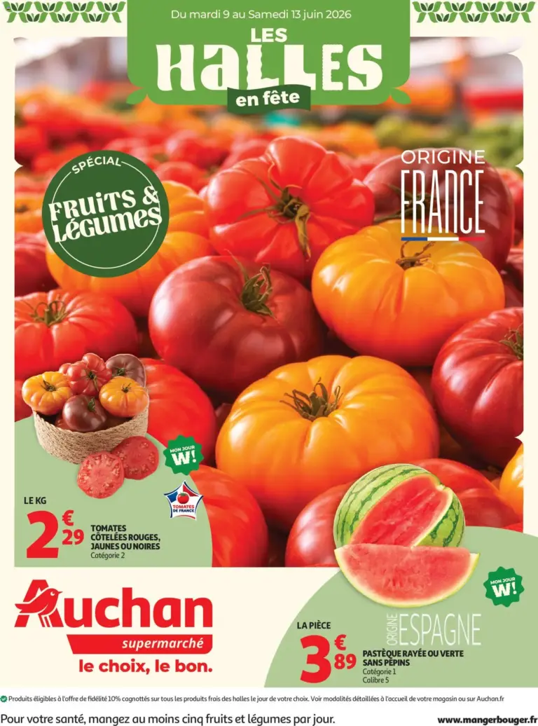 Auchan Halles & alcools supers à partir du 09/06/2026