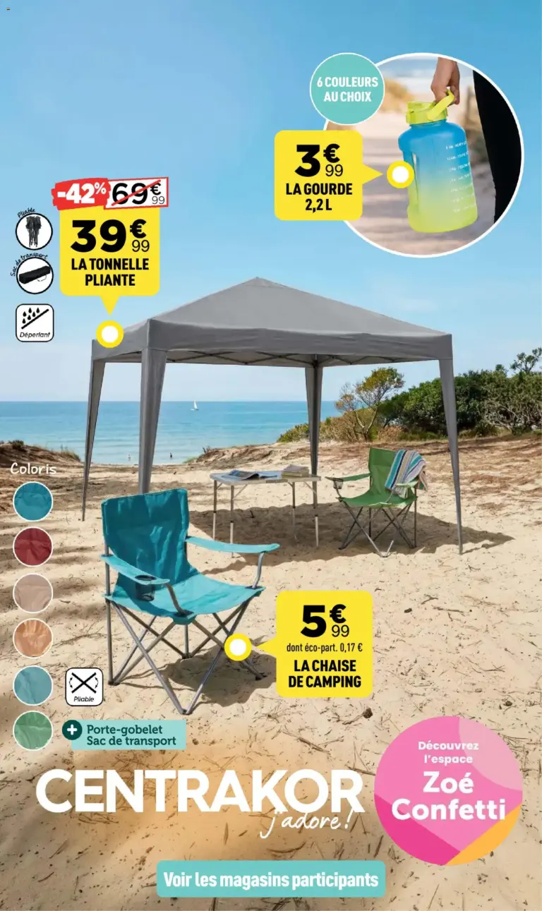 Centrakor catalogue Camping Tables estivales à partir du 01/06/2026