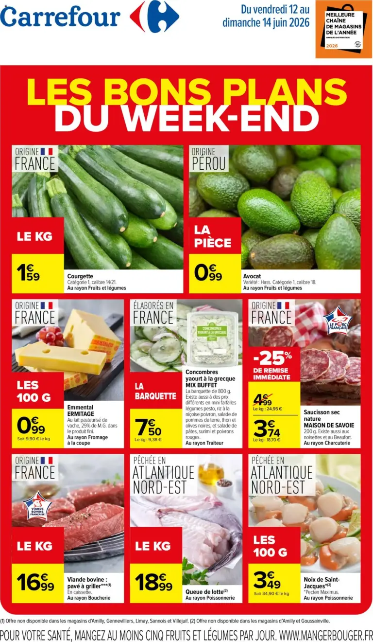 Carrefour les bons plans du week end à partir du 12/06/2026