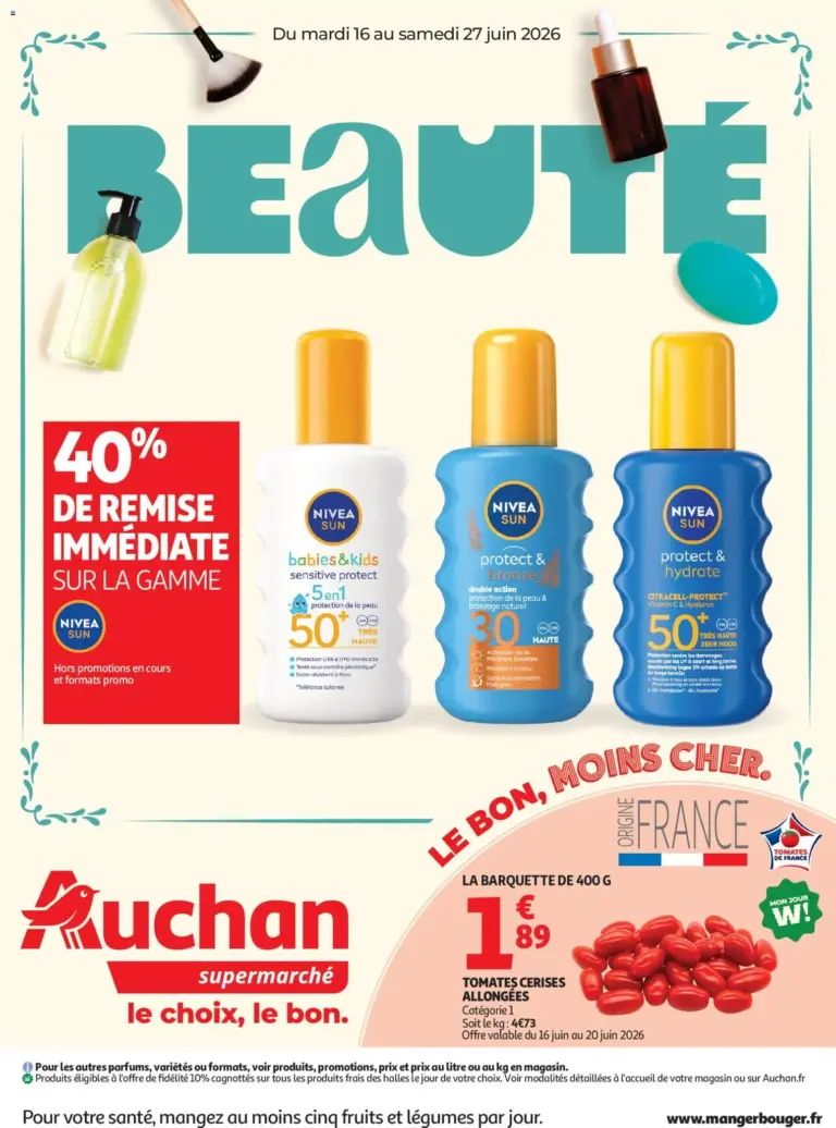 Auchan Beauté, Halles, super à partir du 16/06/2026