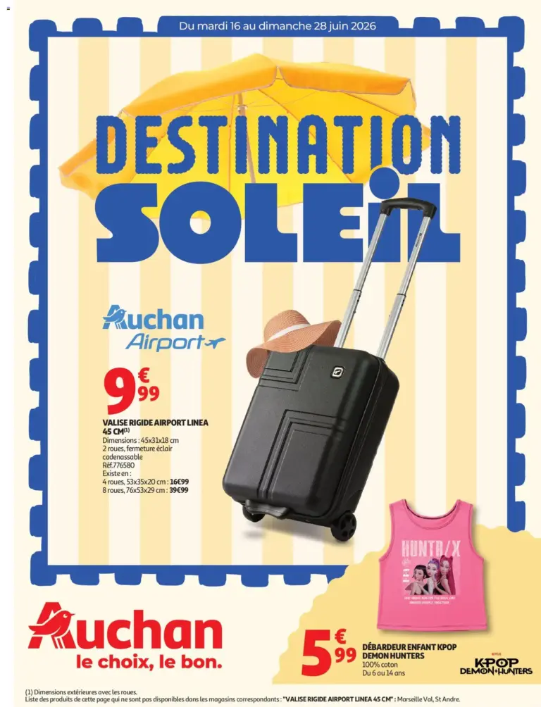 Auchan Valises et vacances à partir du 16/06/2026