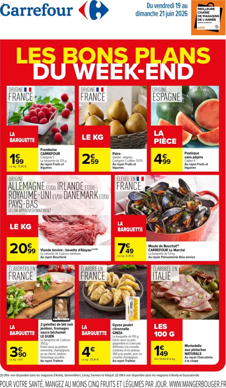 Carrefour les bons plans du week end à partir du 19/06/2026
