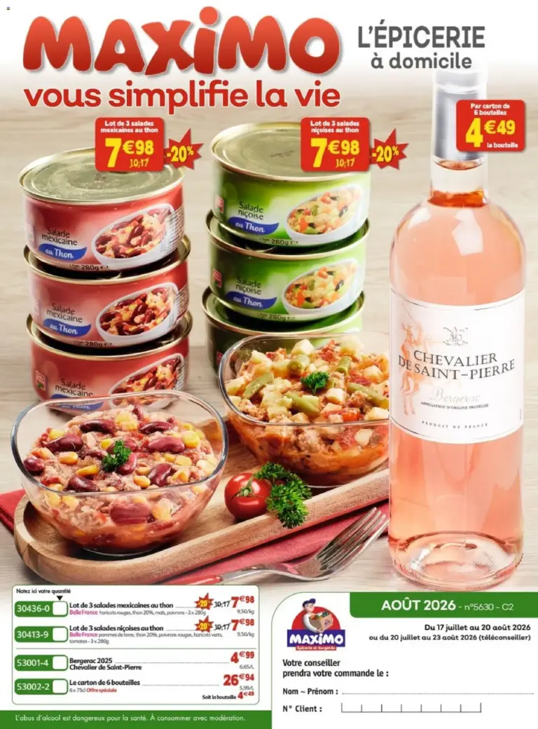 Maximo catalogue epicerie à partir du 17/07/2026