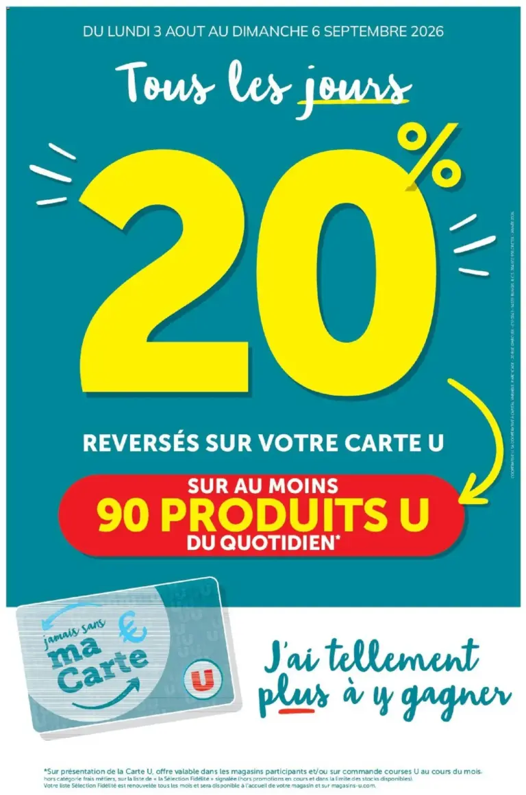 U Express Ma sélection Carte U Aout