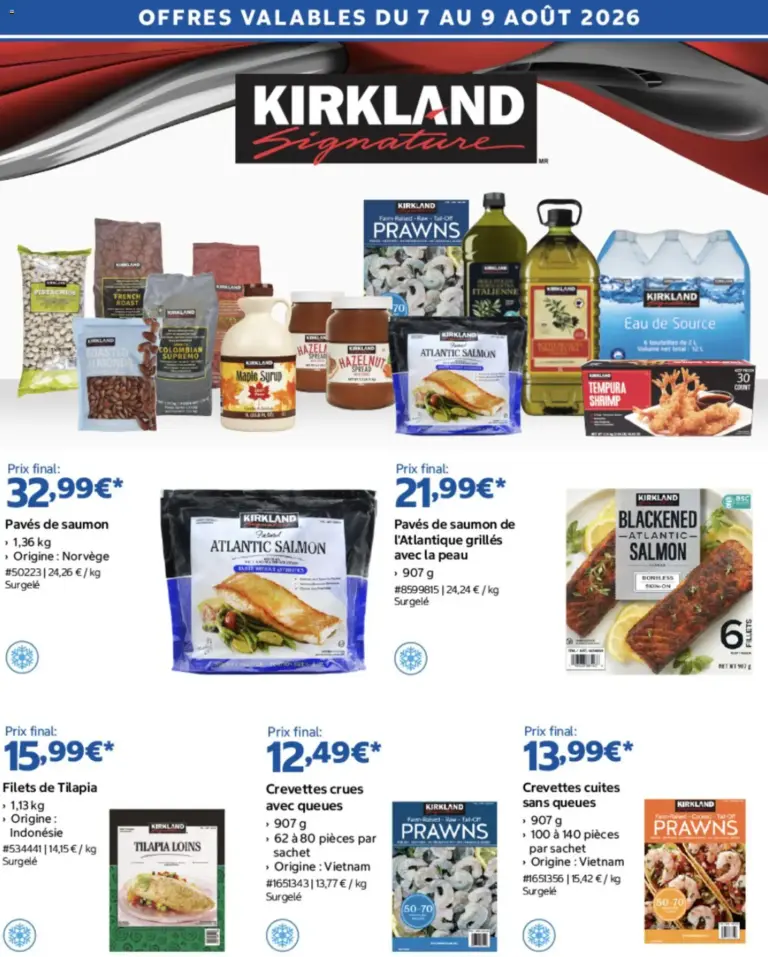 Costco Kirkland signature à partir du 07/08/2026