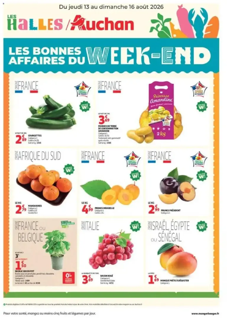 Auchan les bons plans du week end dans votre hyper à partir du 13/08/2026
