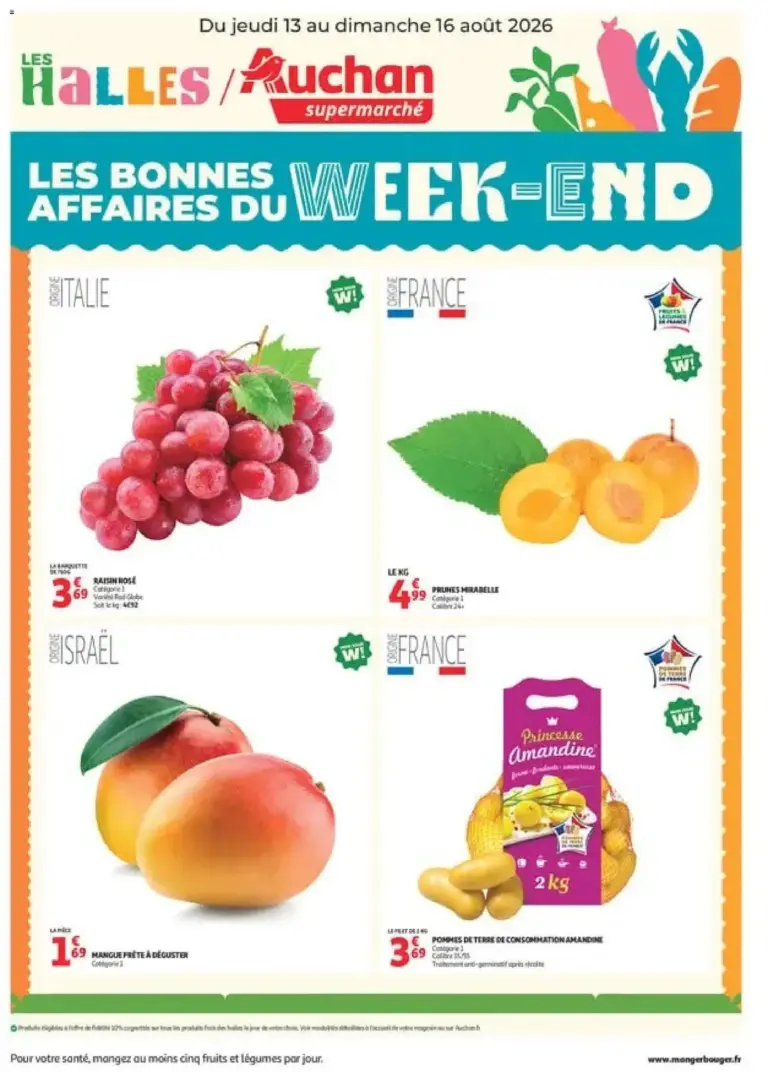 Auchan les bons plans du week end dans votre super à partir du 13/08/2026