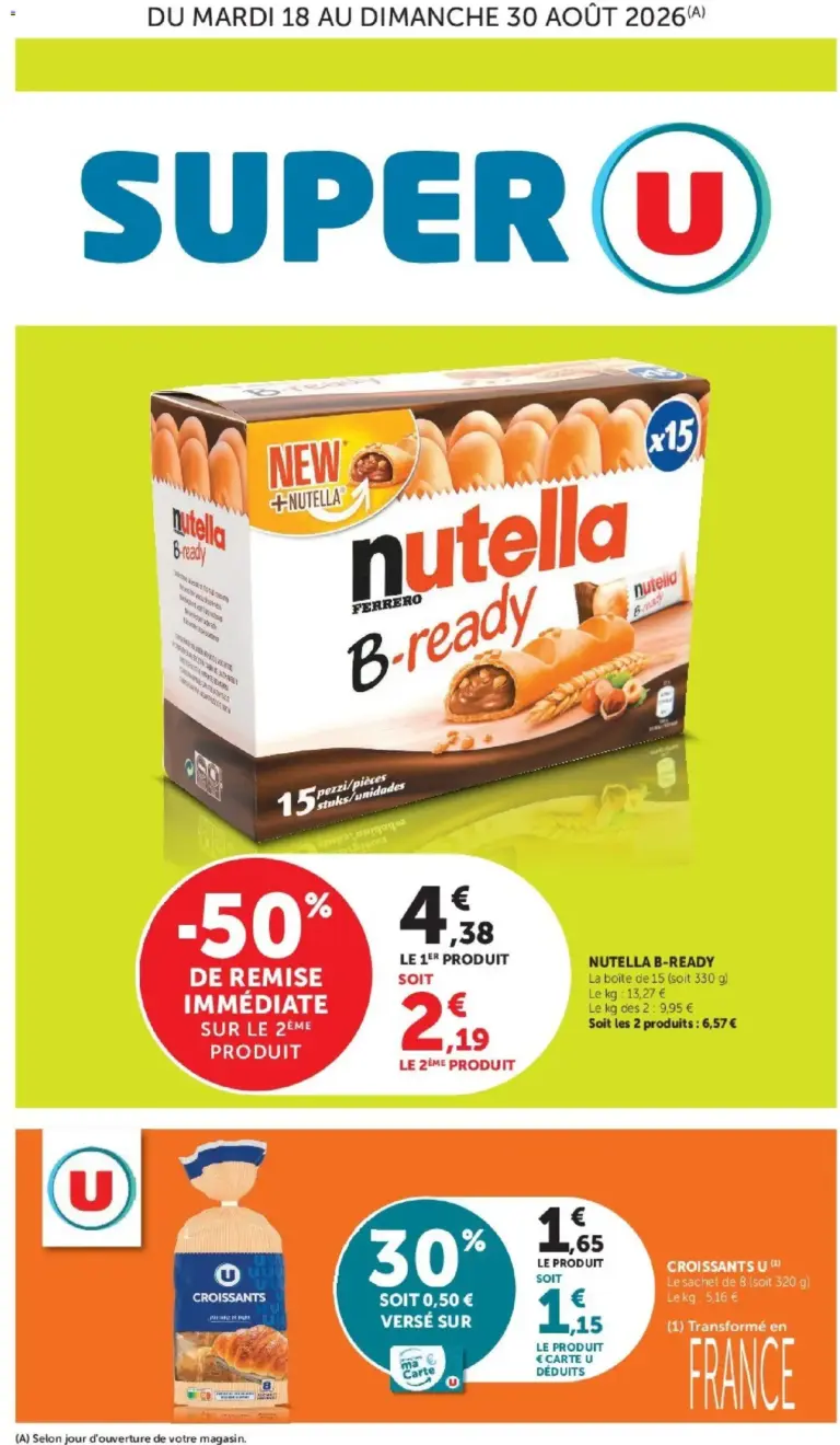 Super U Les prix bas de la semaine à partir du 18/08/2026