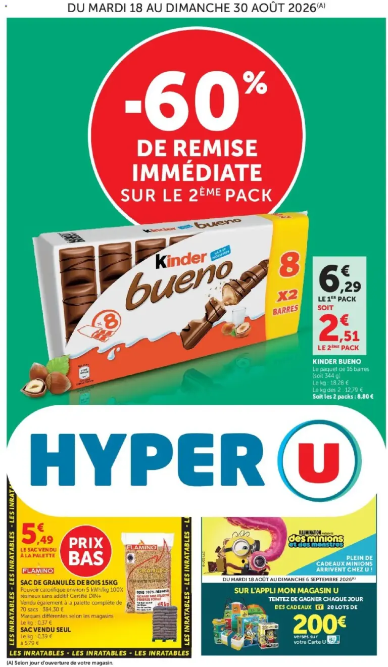 Hyper U Les prix bas de la semaine à partir du 18/08/2026