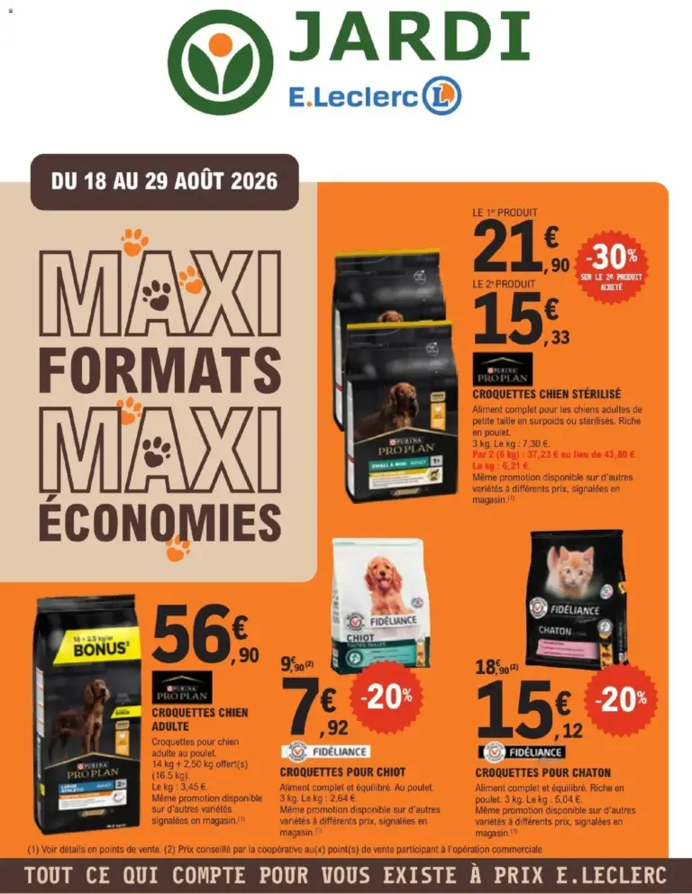 Brico E.Leclerc catalogue Animalerie à partir du 18/08/2026