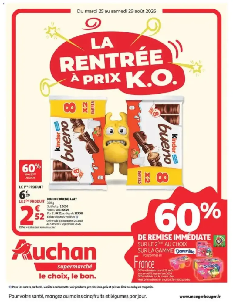 Auchan Rentrée scolaire supers à partir du 25/08/2026