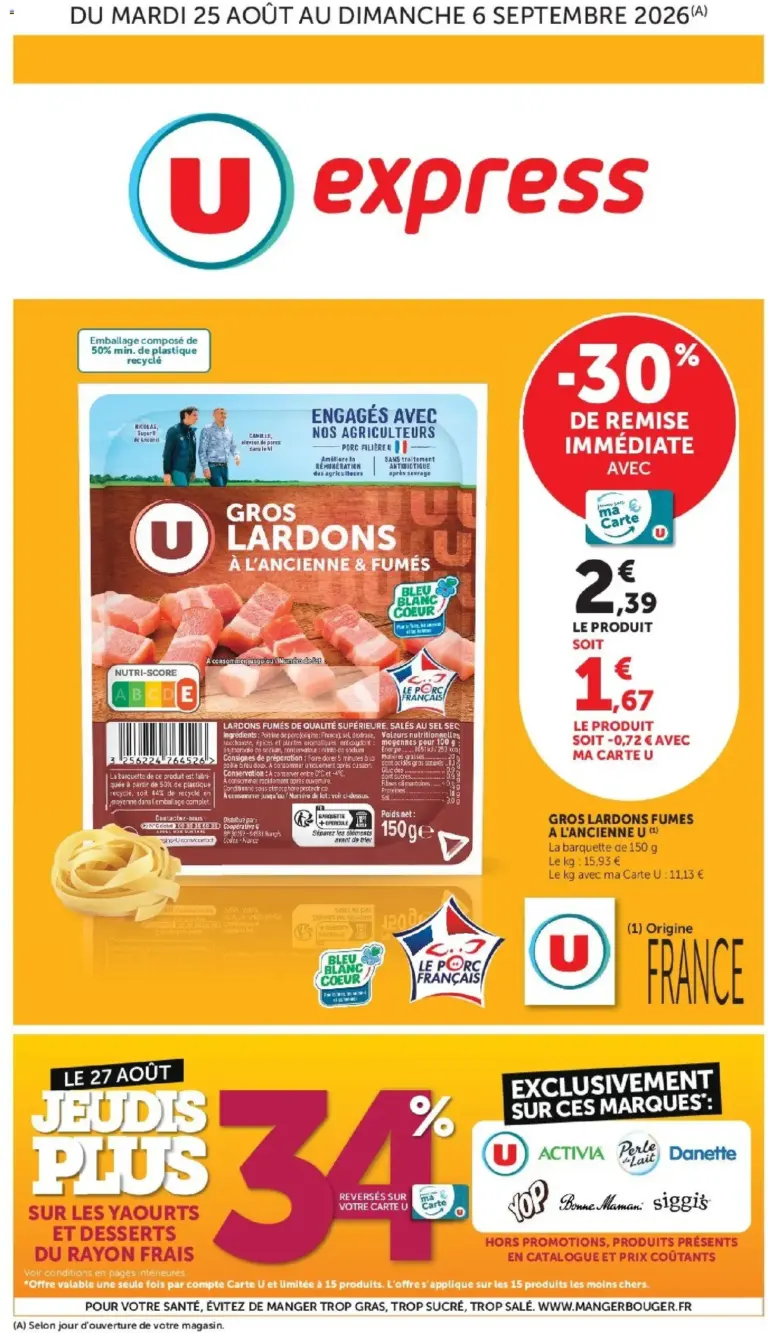 U Express catalogue à partir du 25/08/2026