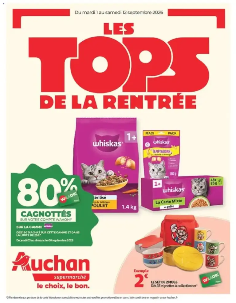 Auchan Tops rentrée supers à partir du 01/09/2026