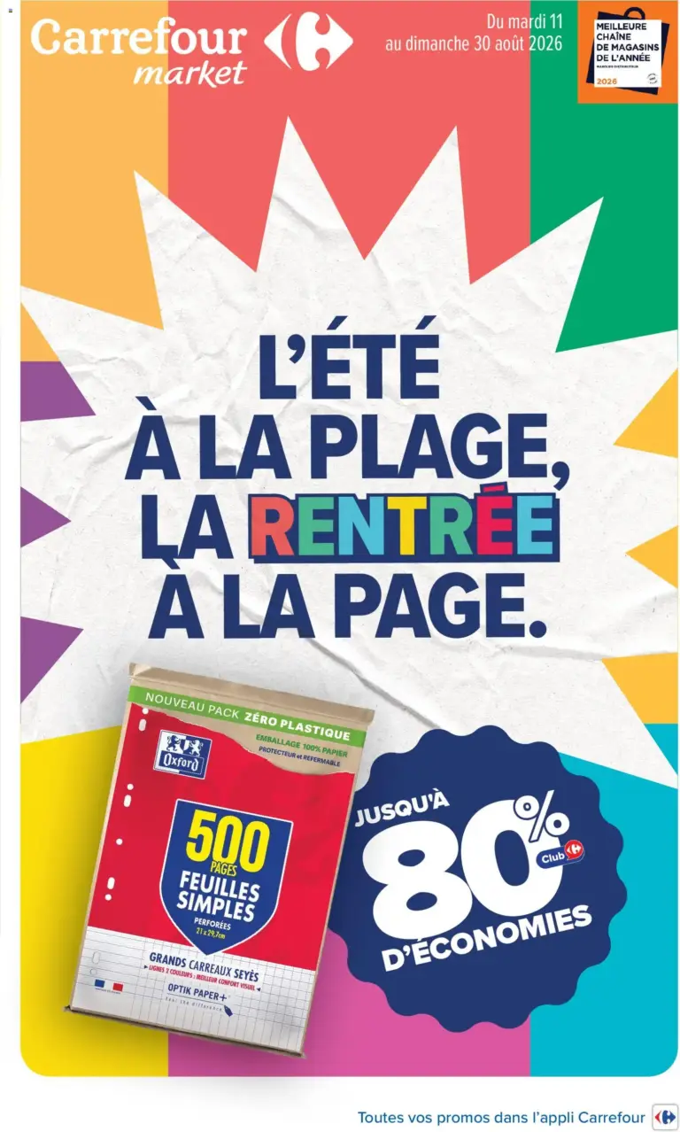 Carrefour Market Rentrée des classes 3 à partir du 11/08/2026