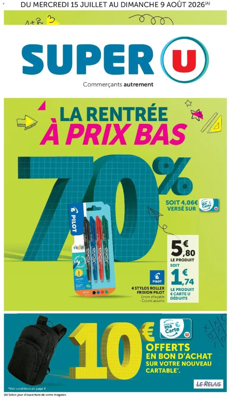 Super U La rentrée à prix bas