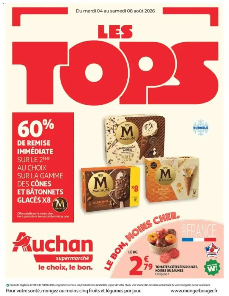 Auchan Halles, tops supers