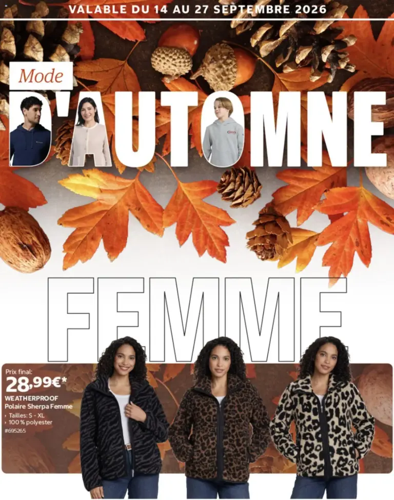 Costco Mode automne femmes, hommes et enfants à partir du 14/09/2026