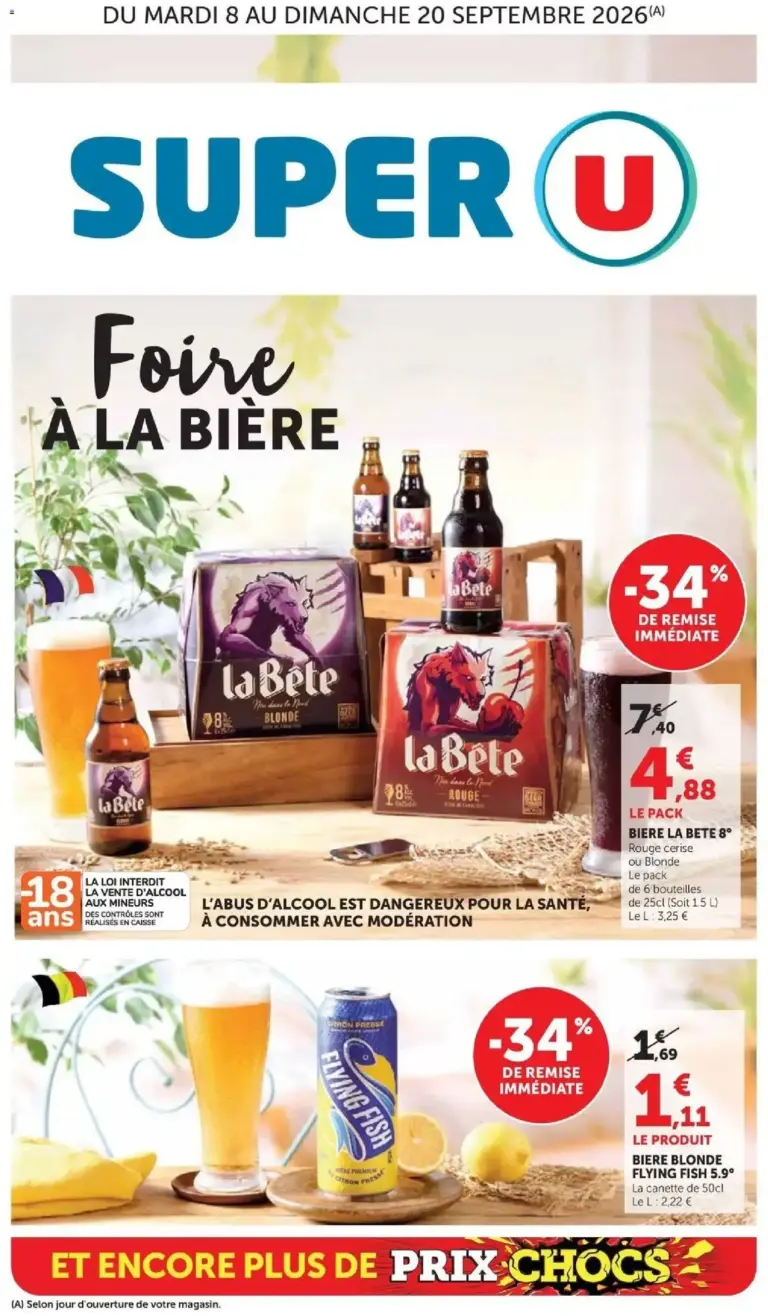 Super U Foire À LA BIÈRE à partir du 08/09/2026