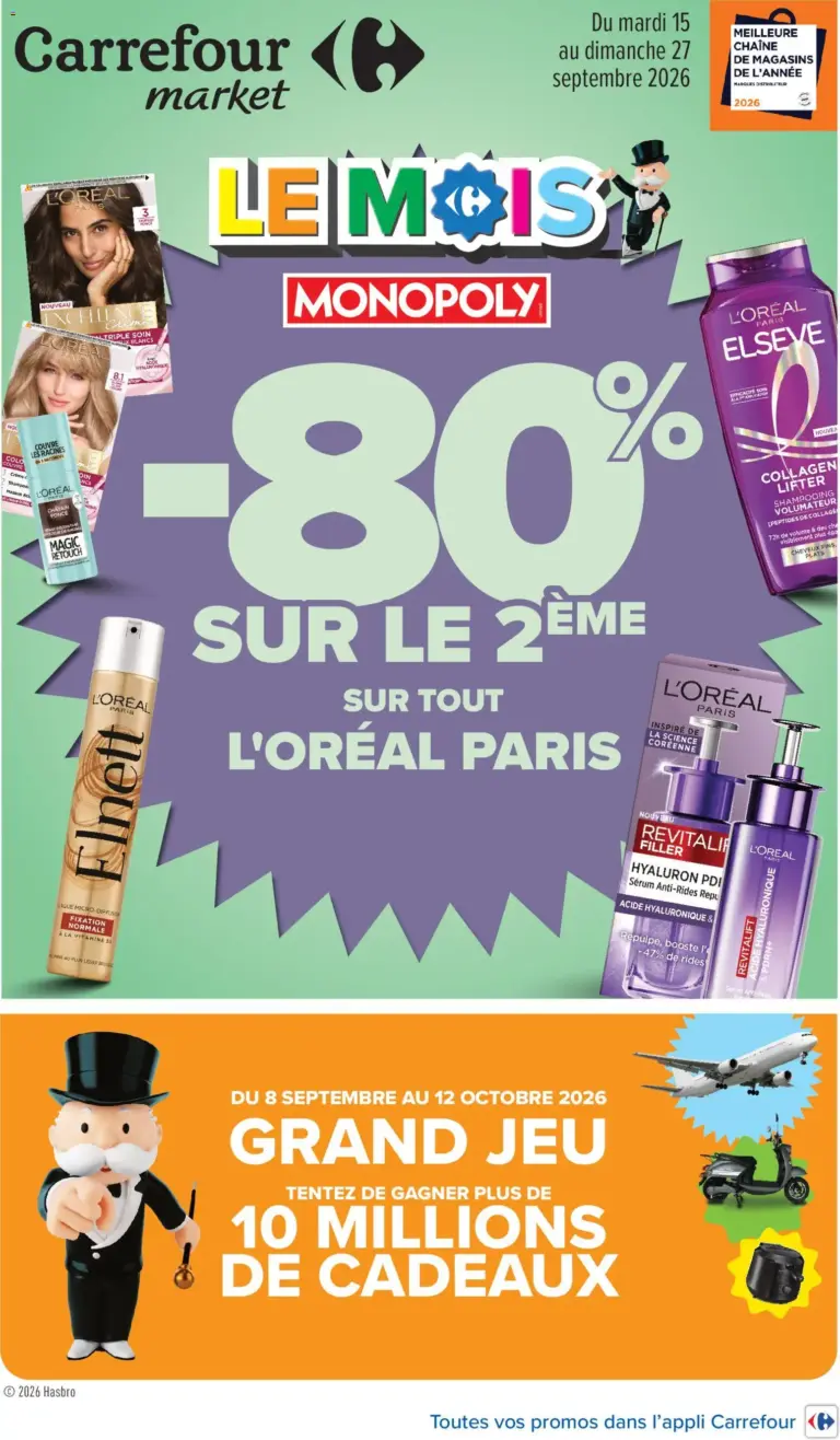 Carrefour Market Le mois monopoly à partir du 15/09/2026