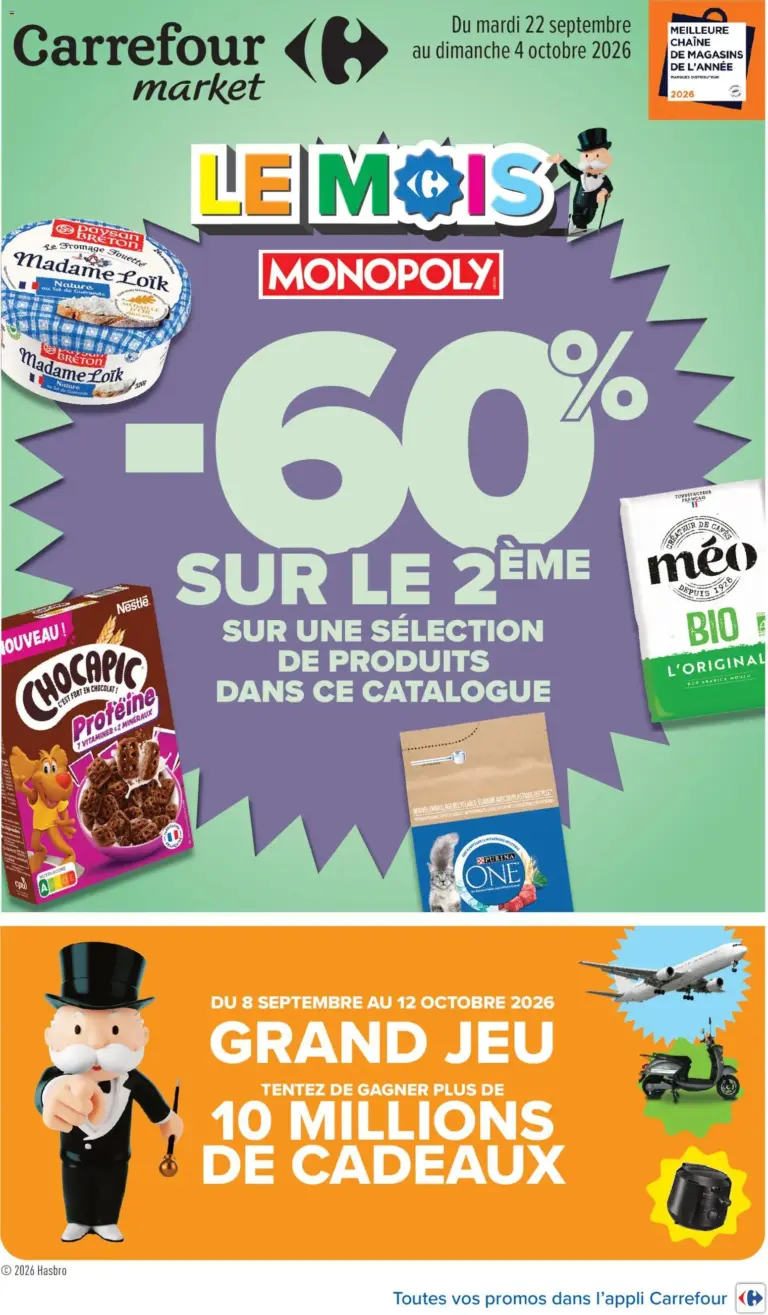 Carrefour Market catalogue le mois monopoly à partir du 22/09/2026