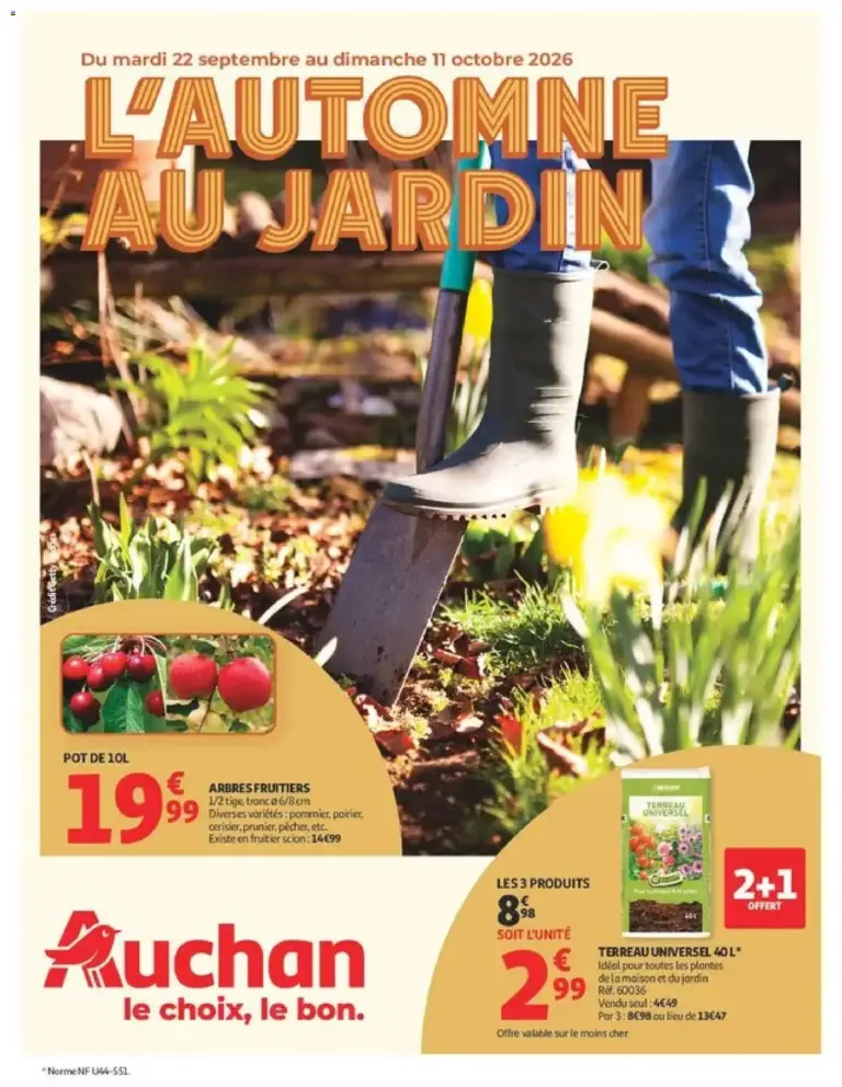 Auchan Jardinage automne à partir du 22/09/2026