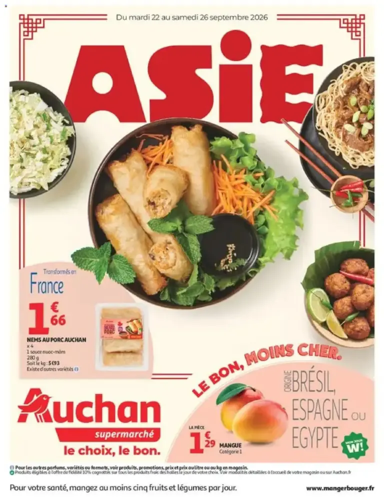 Auchan Saveurs d'Asie supers à partir du 22/09/2026