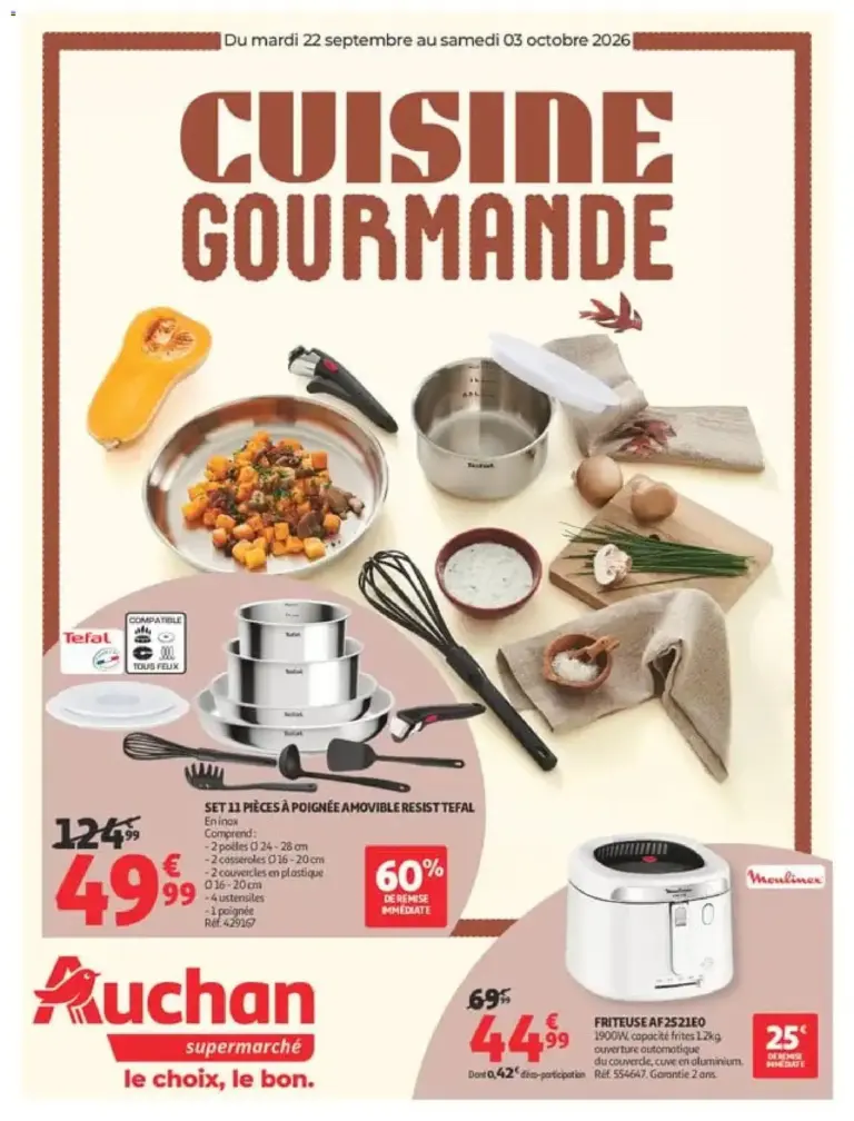 Auchan Cuisine gourmande supers à partir du 22/09/2026