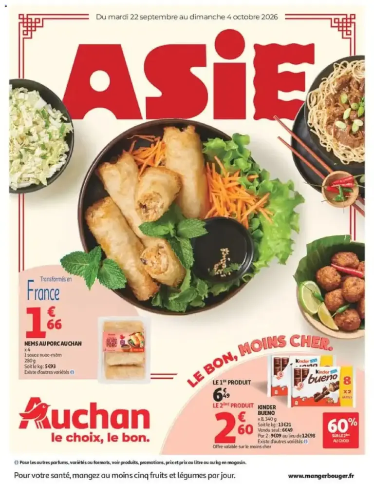 Auchan Saveurs d'Asie hypers à partir du 22/09/2026