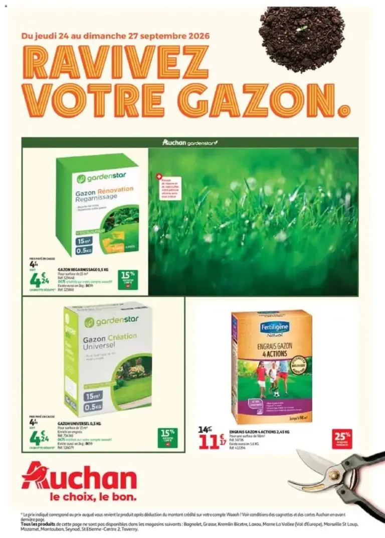Auchan Bons plans du week end jardinage à partir du 24/09/2026