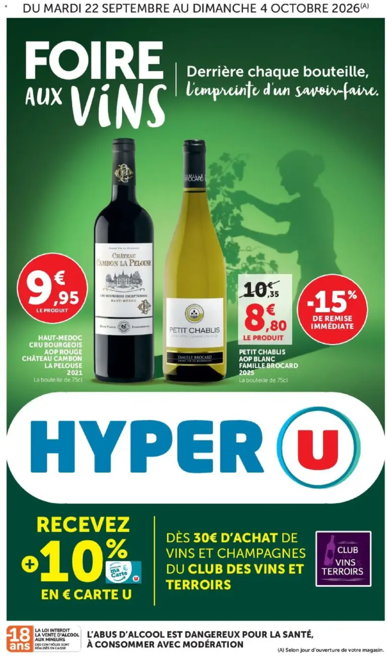 Hyper U Foire aux vins à partir du 22/09/2026