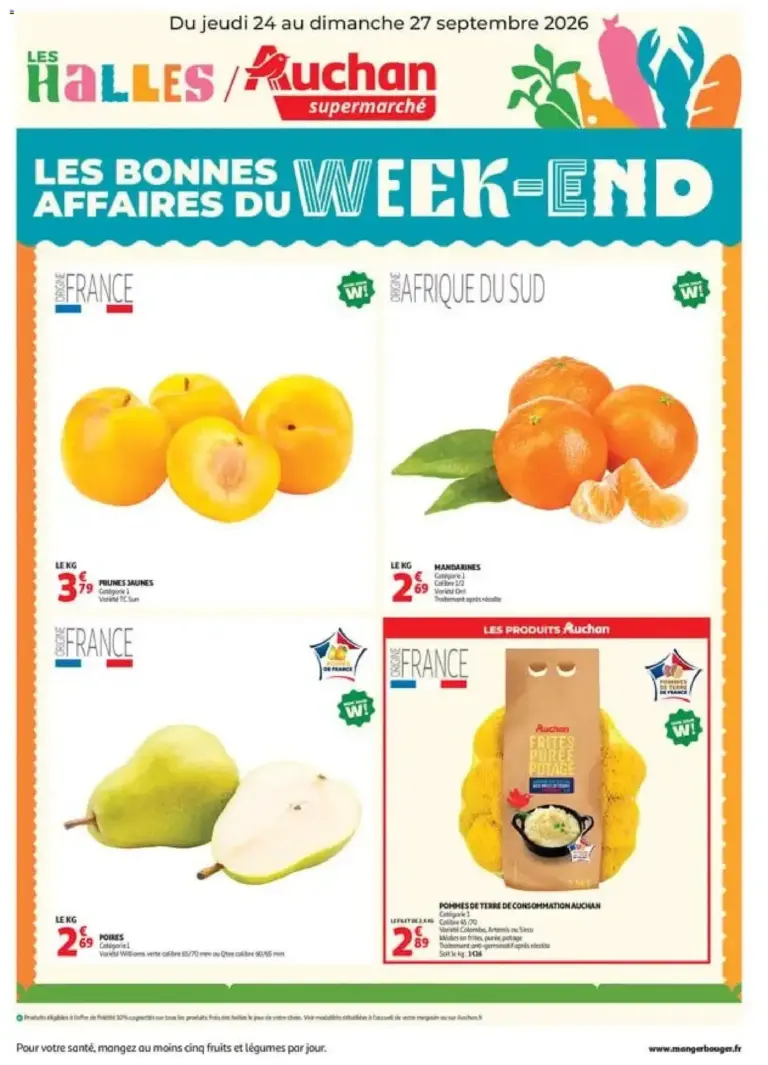Auchan les bons plans du week end dans votre super à partir du 24/09/2026