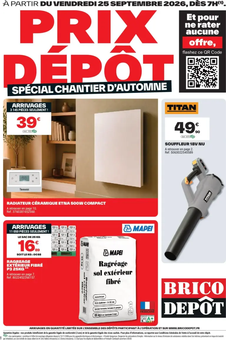Brico Dépôt catalogue à partir du 25/09/2026