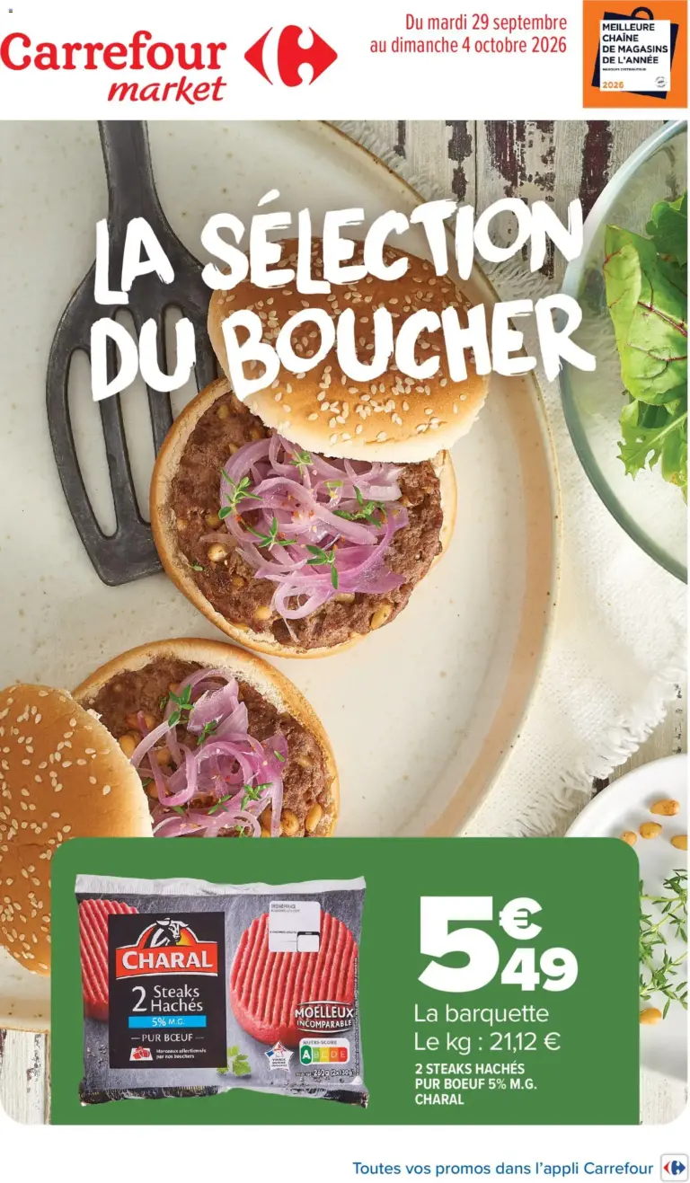 Carrefour Market La sélection du boucher à partir du 29/09/2026