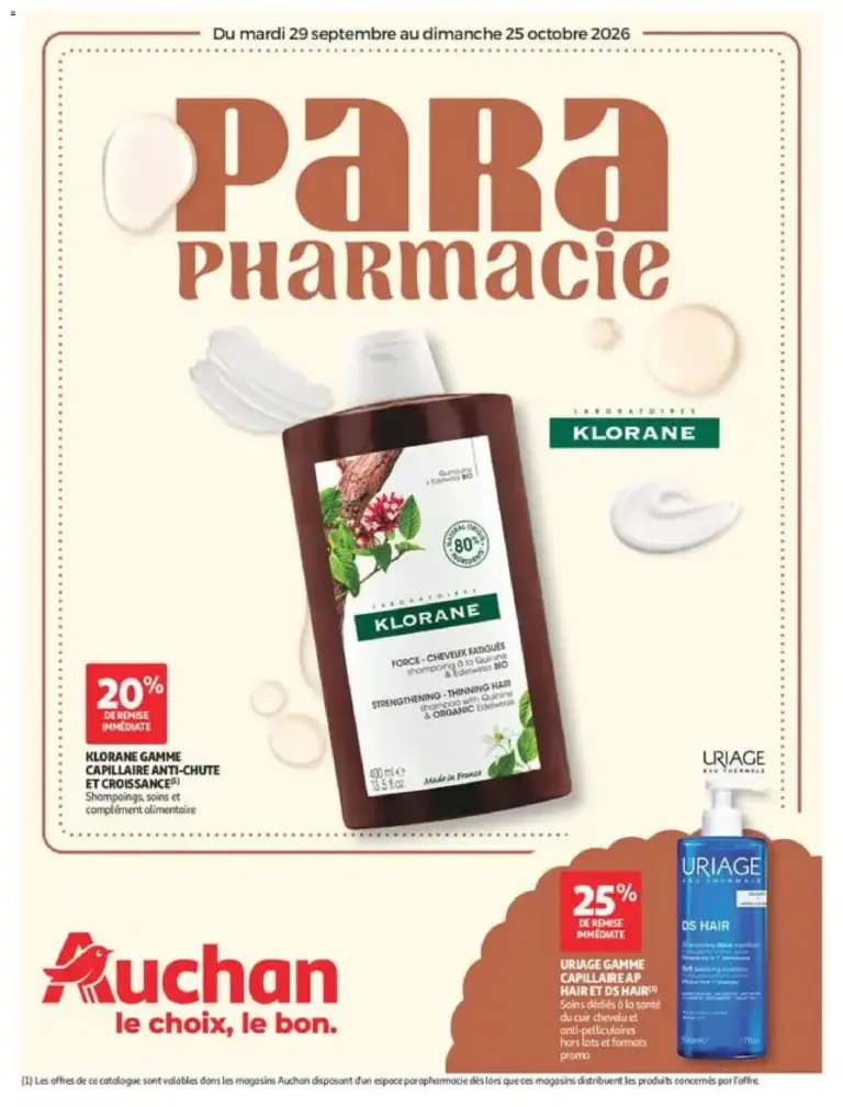 Auchan Parapharmacie, beauté à partir du 29/09/2026